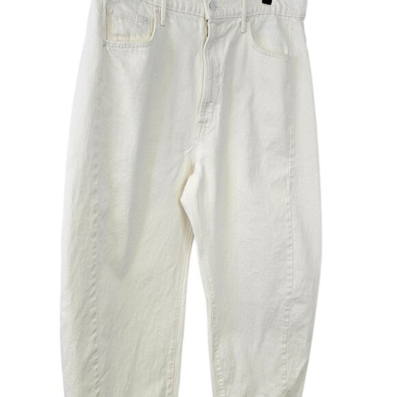 MOTHER Superior The Full Pipe Ankle Jeans in Picket Fence White, High Rise, 32 - Picture 4 of 13